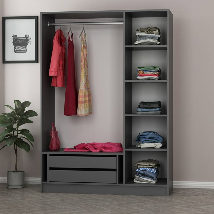 Hanah Home Armario Kale Anthracite Black Hanah Home Armario Kale Anthracite Black